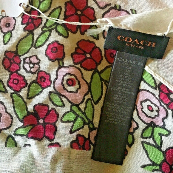 Coach Floral Patchwork Oblong Scarf - Picture 4 of 5